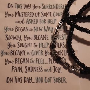 Sober as F*** Bracelet Set with Lettering
